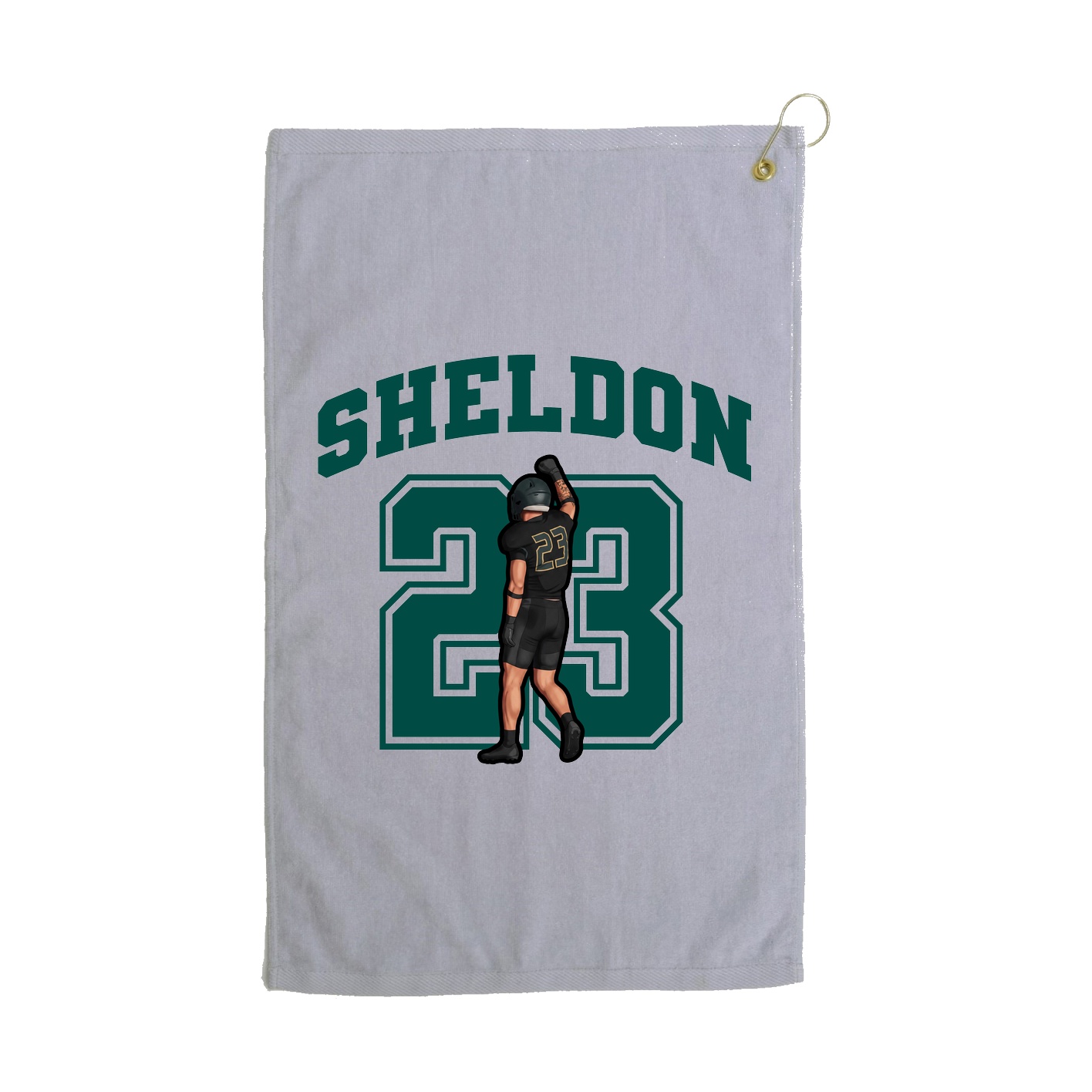 Golf Towel — Number in Grey