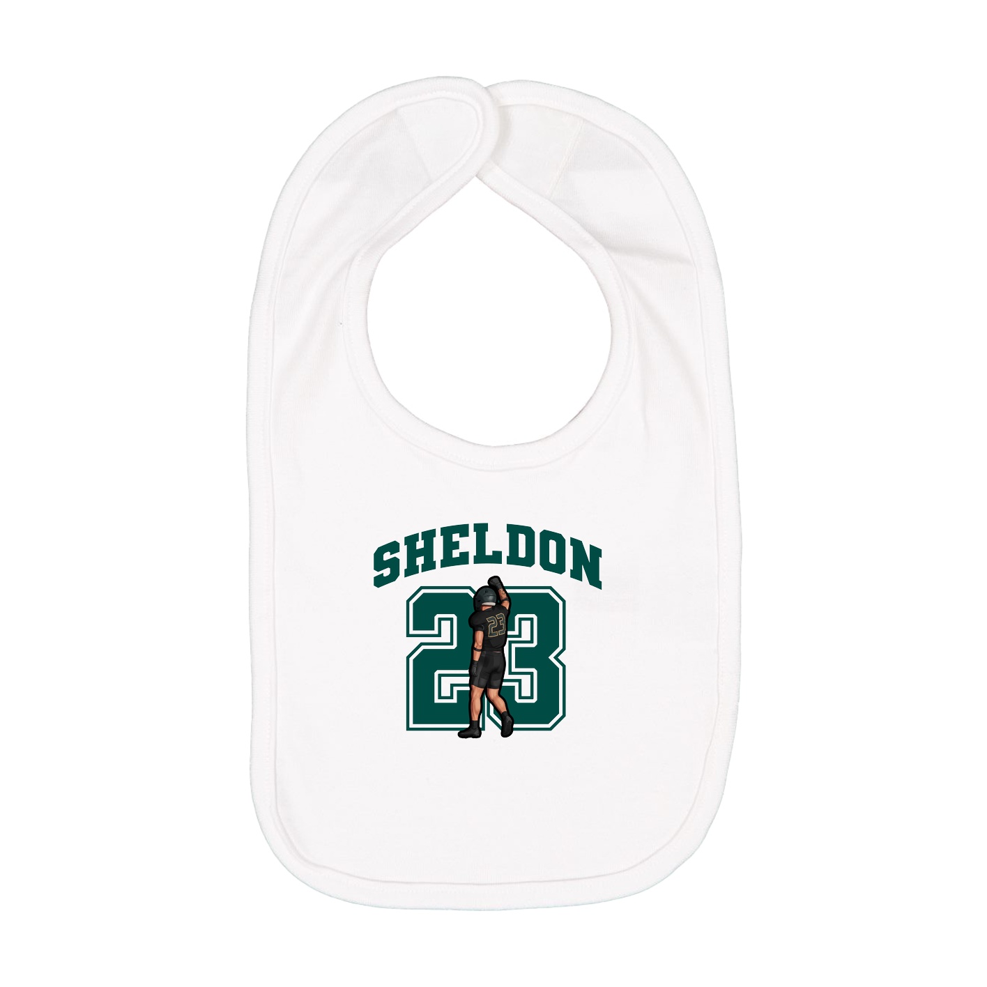 Infant Bib — Number in White
