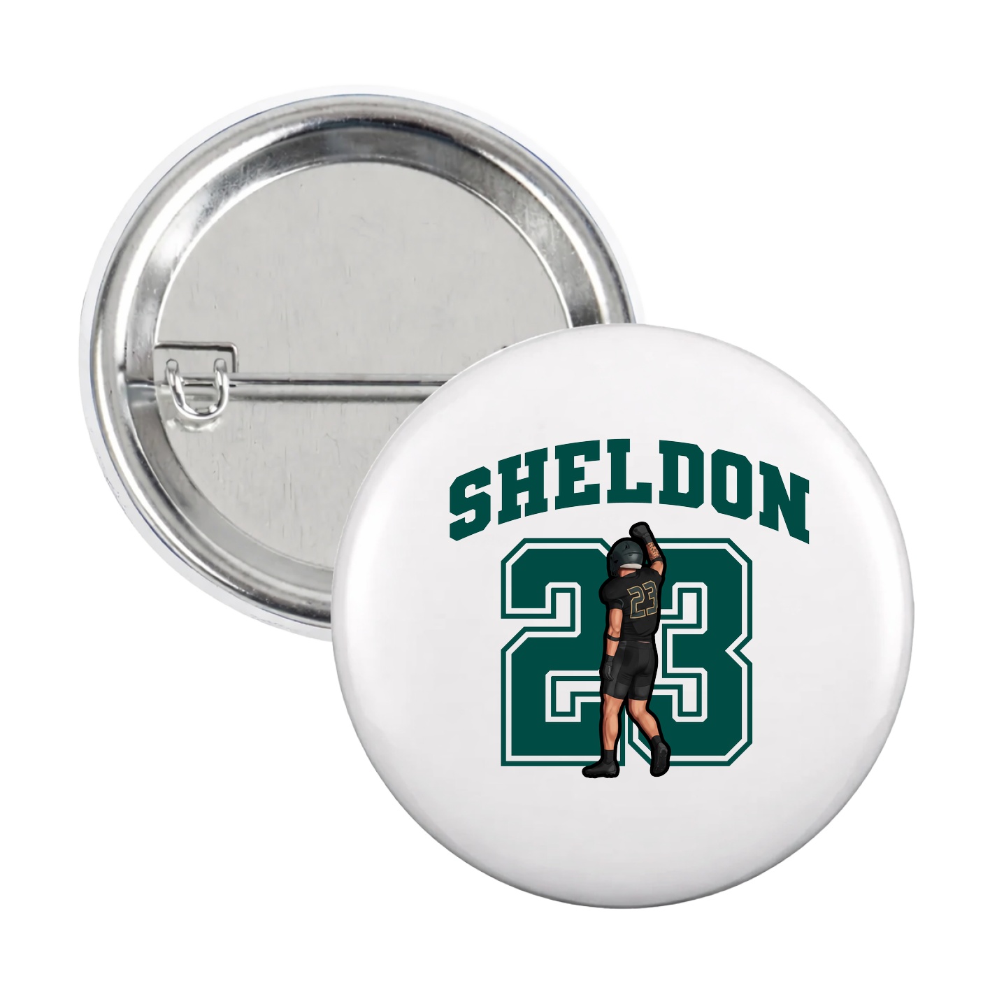 Game Day Button — Number in White