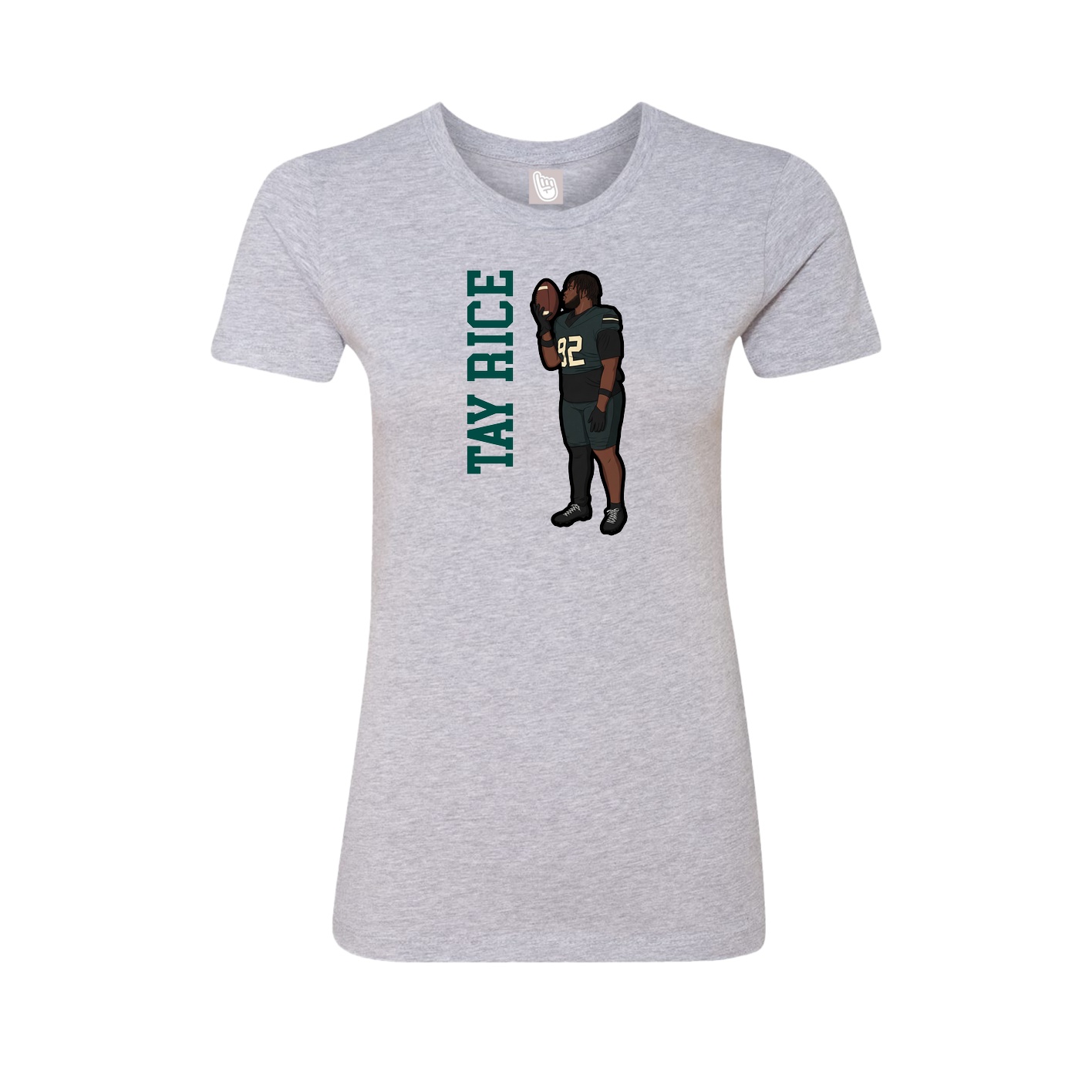 Fitted Women's Tee — Name Vertical in Grey
