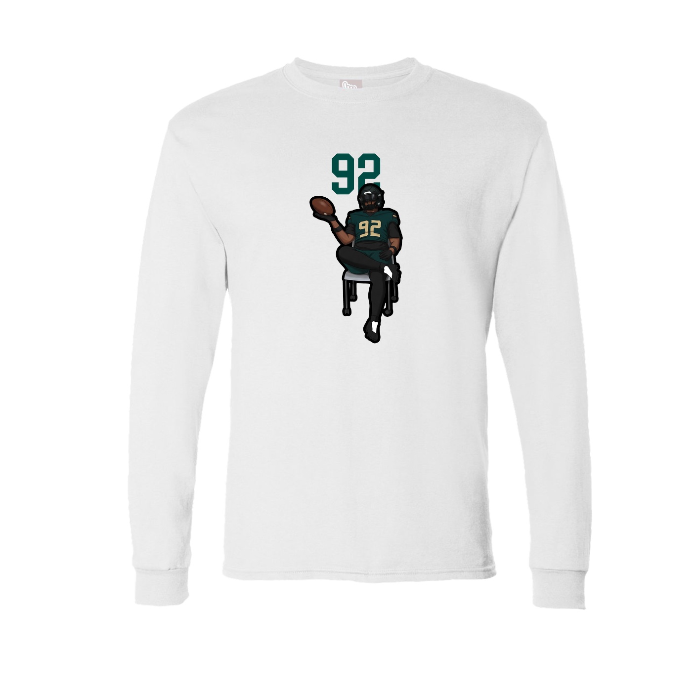 Long Sleeve Tee — Number Top in White