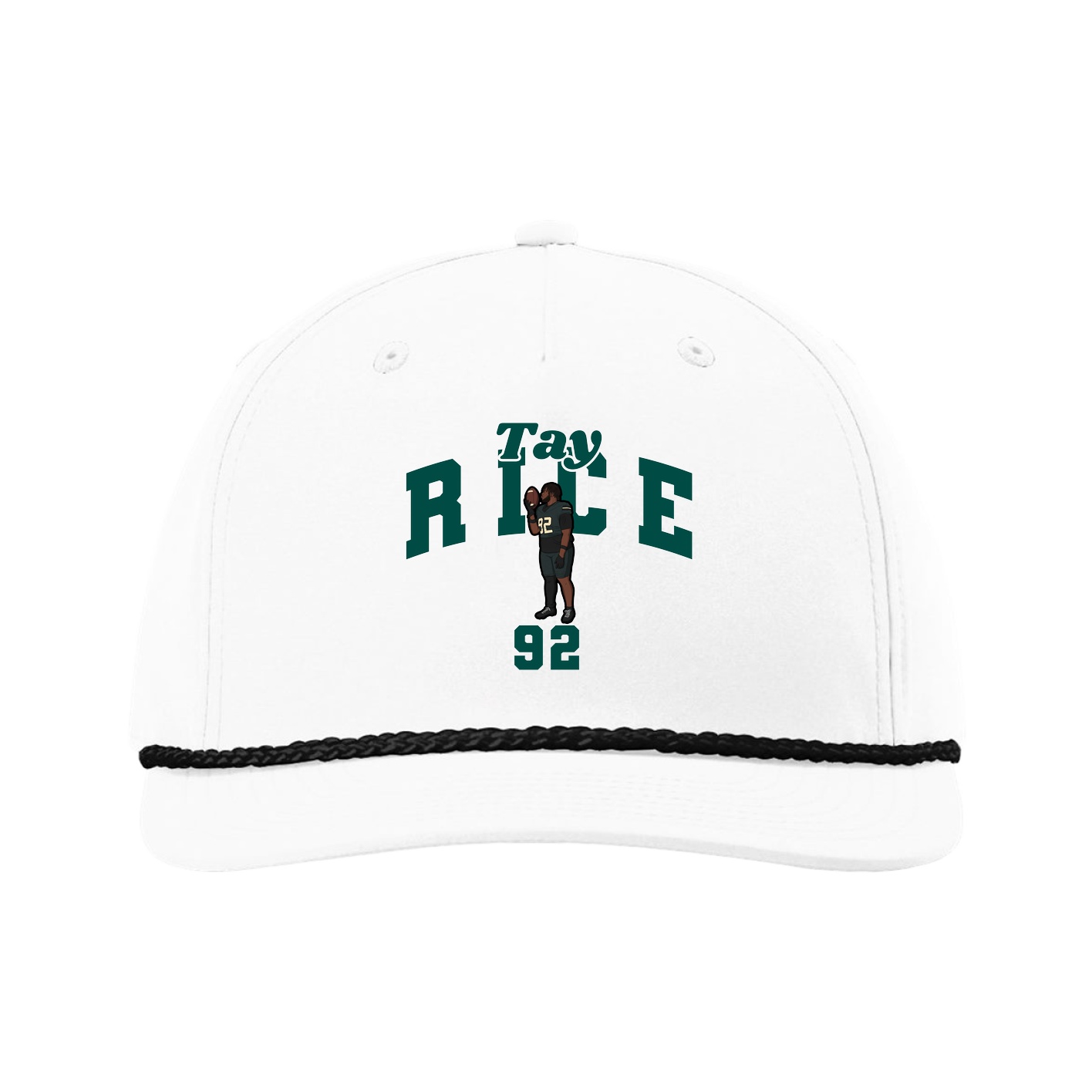 Five-Panel Classic Rope Cap — Signature Arch in White