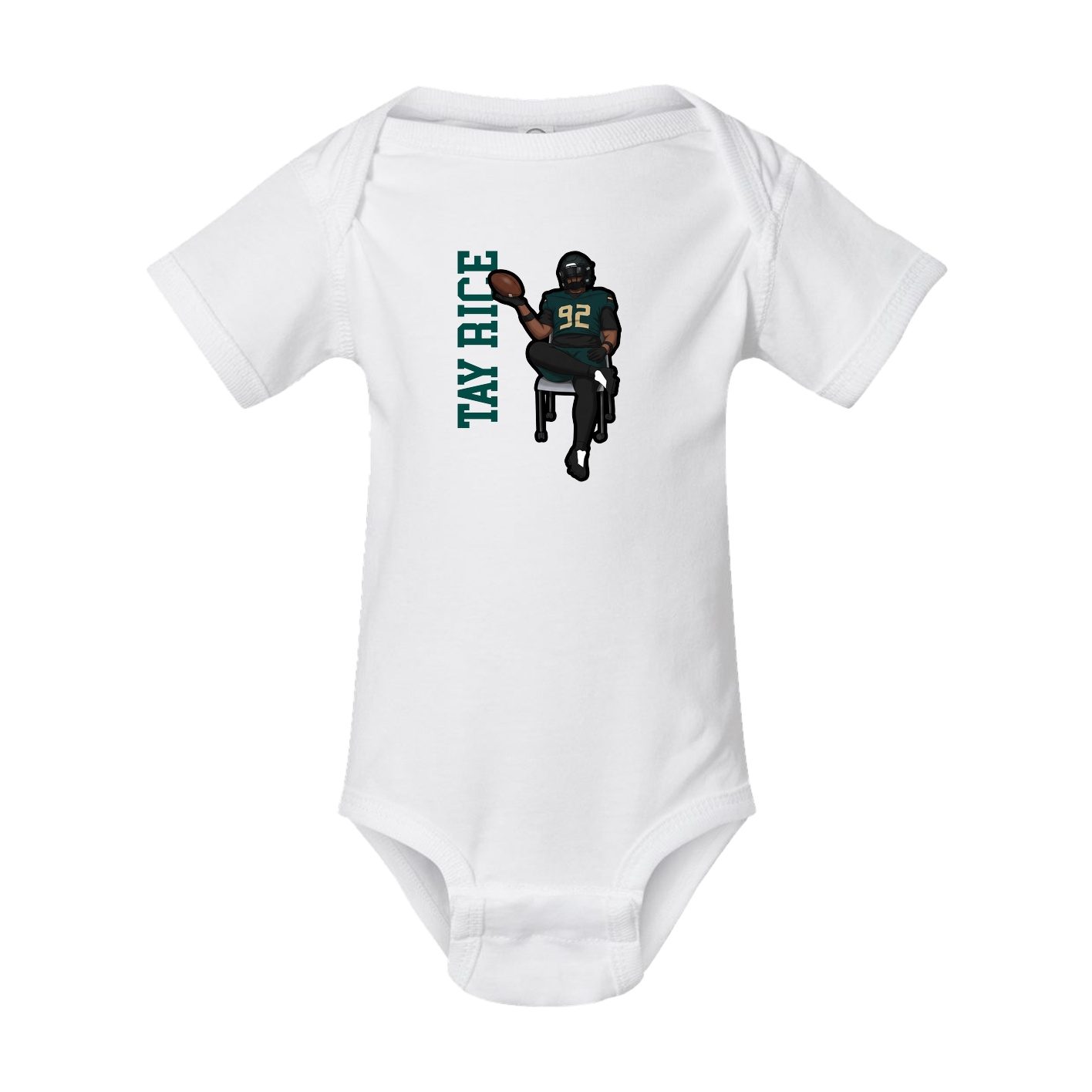 Baby Onesie — Name Vertical in White