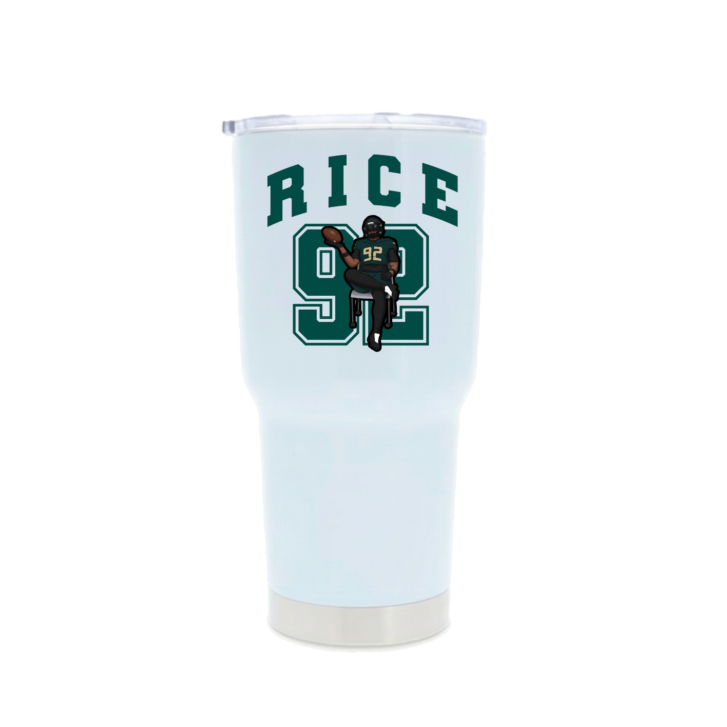 30oz Stainless Steel Tumbler — Number in White