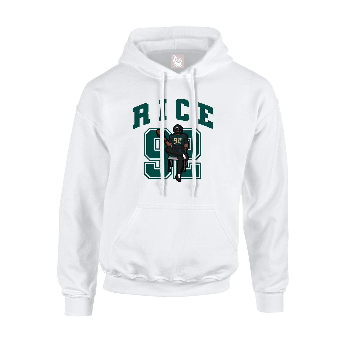 Youth Hoodie — Number in White