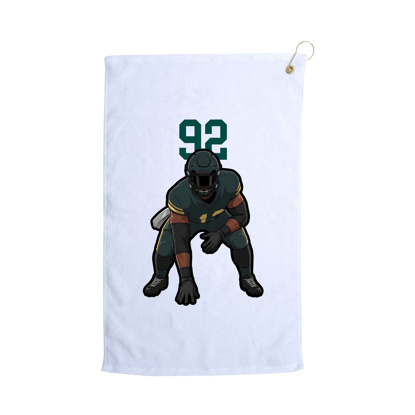 Golf Towel — Number Top in White