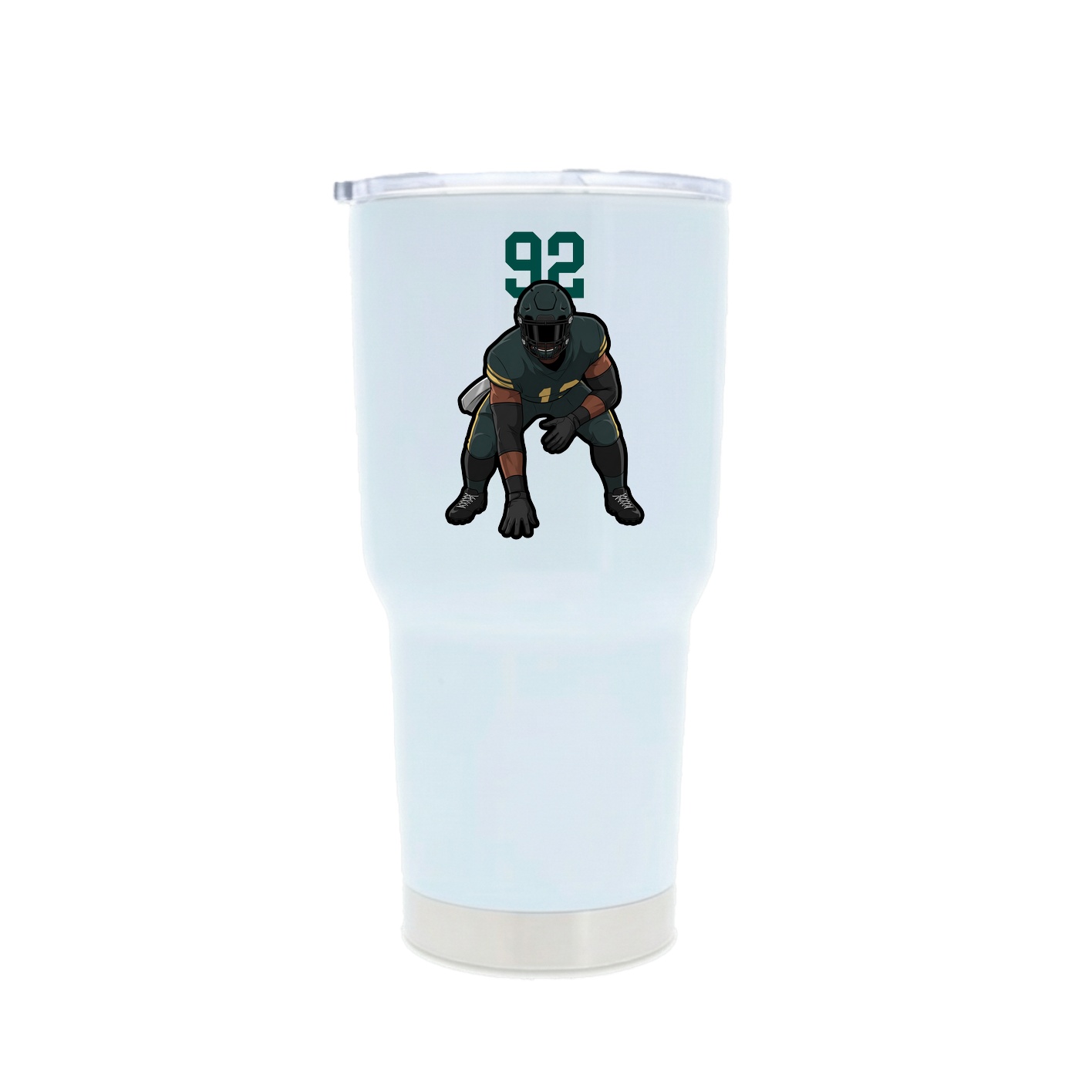 30oz Stainless Steel Tumbler — Number Top in White