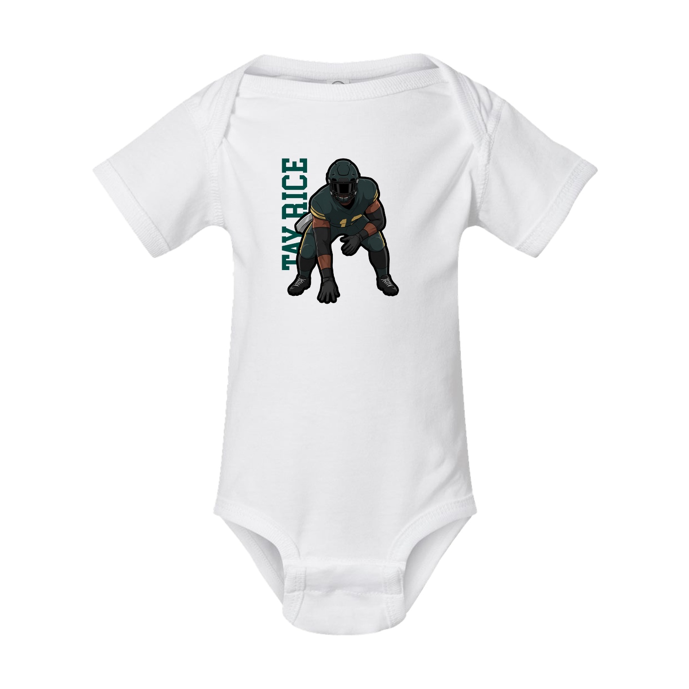 Baby Onesie — Name Vertical in White