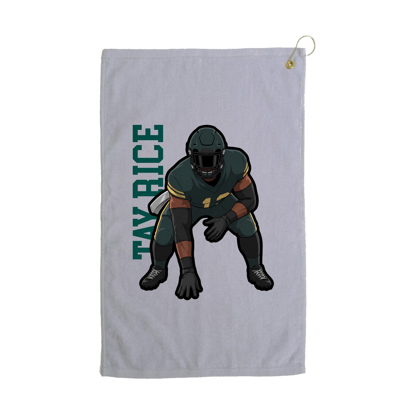 Golf Towel — Name Vertical in Grey