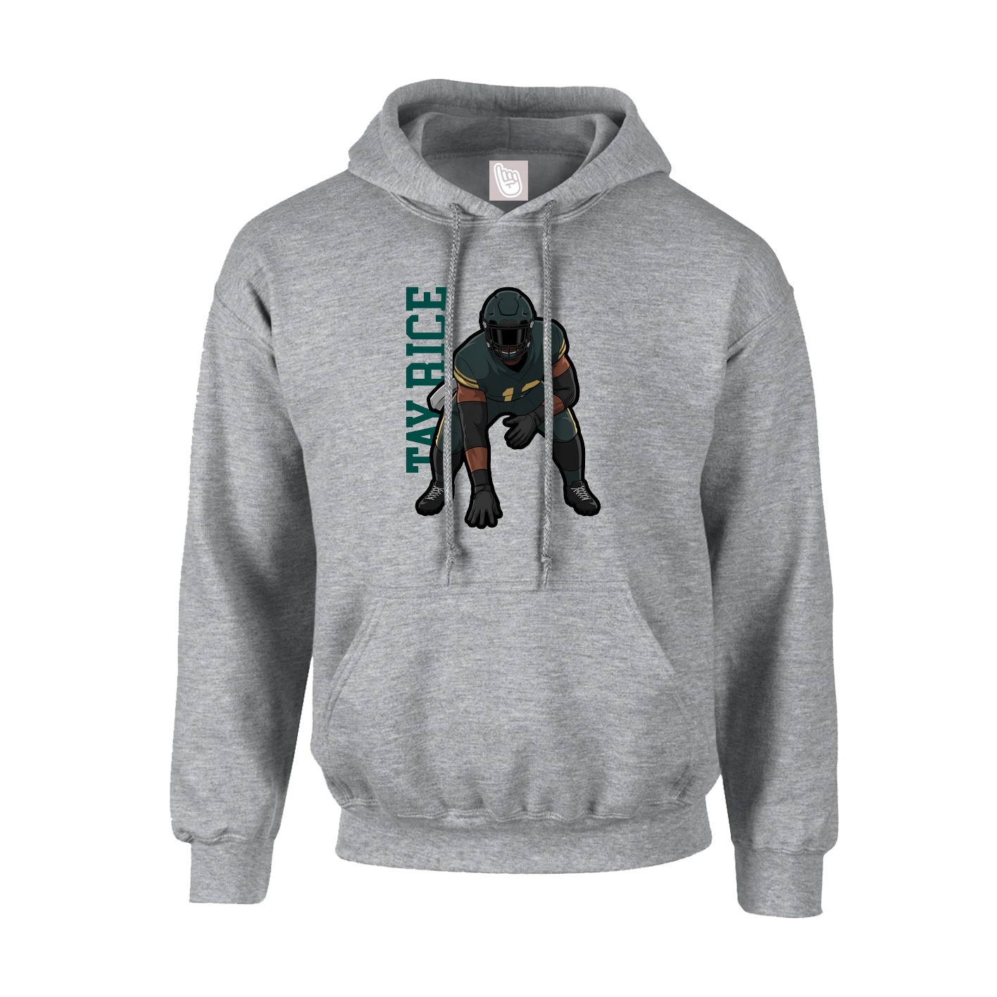 Youth Hoodie — Name Vertical in Grey