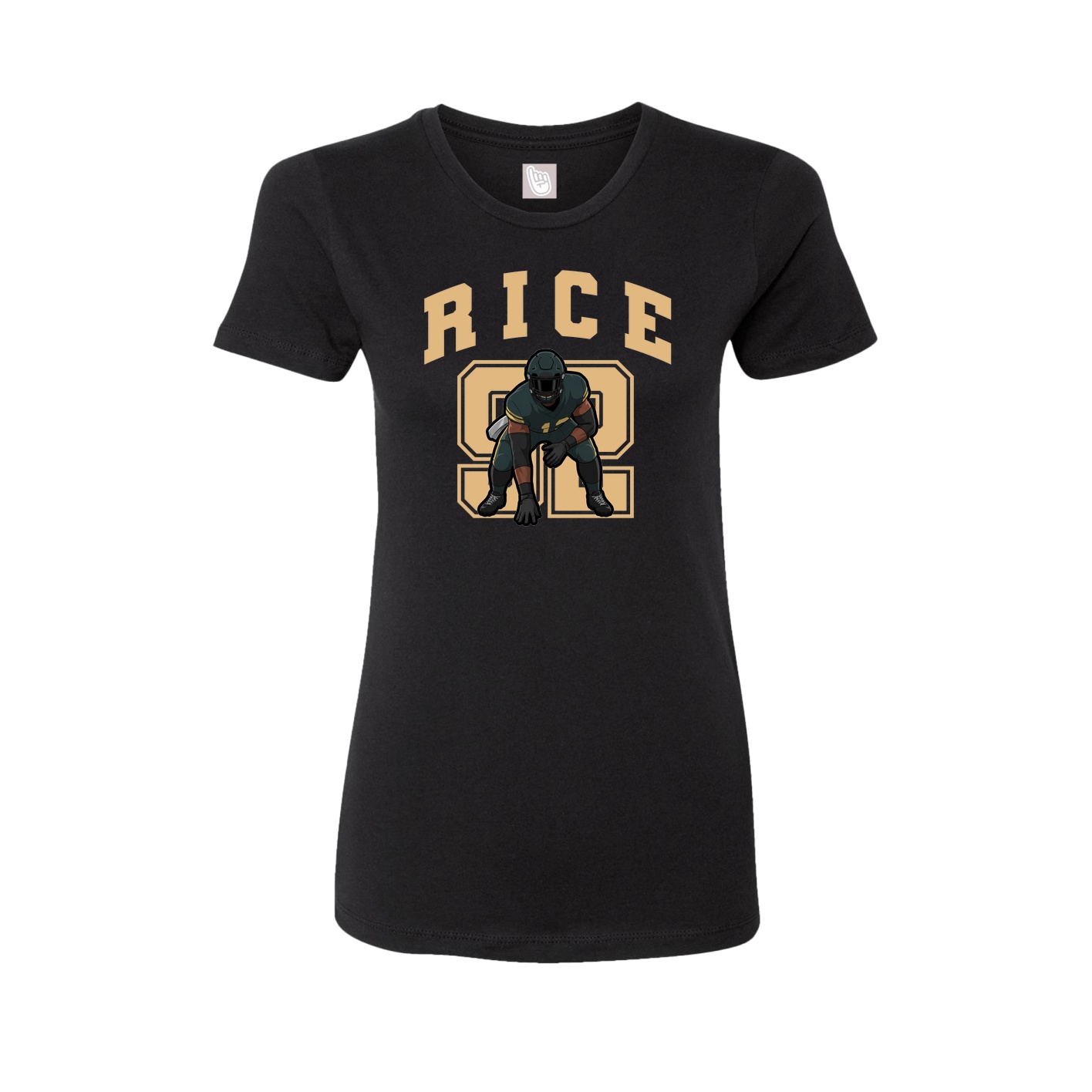 Fitted Women's Tee — Number in Black