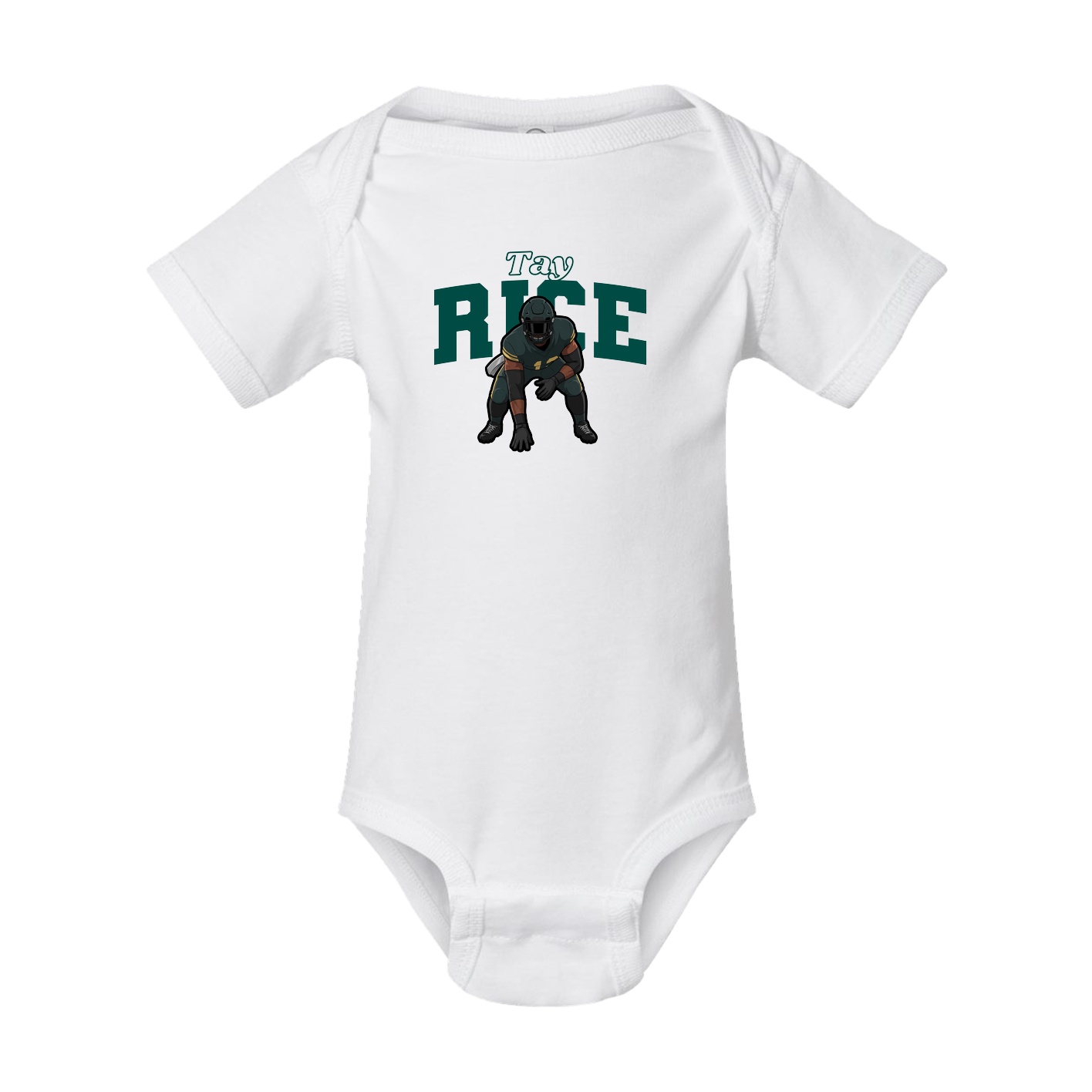 Baby Onesie — Name Arch in White