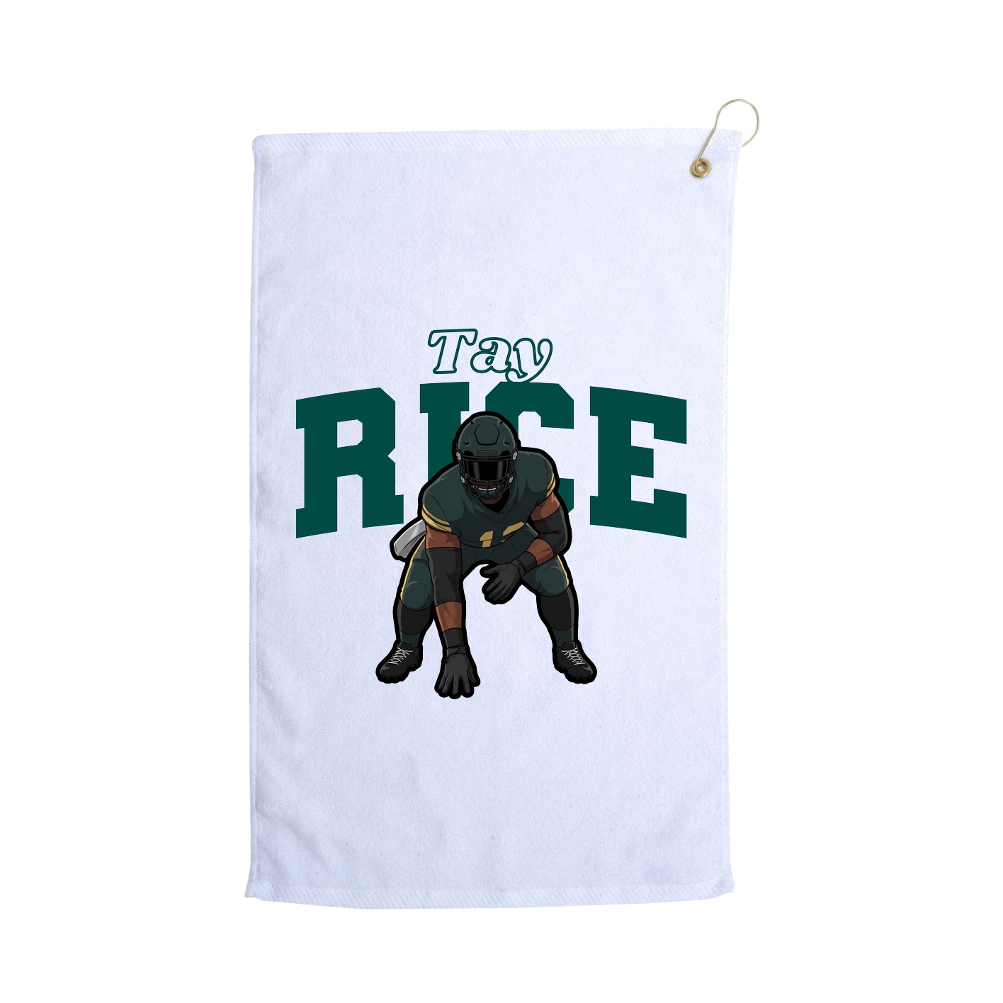 Golf Towel — Name Arch in White