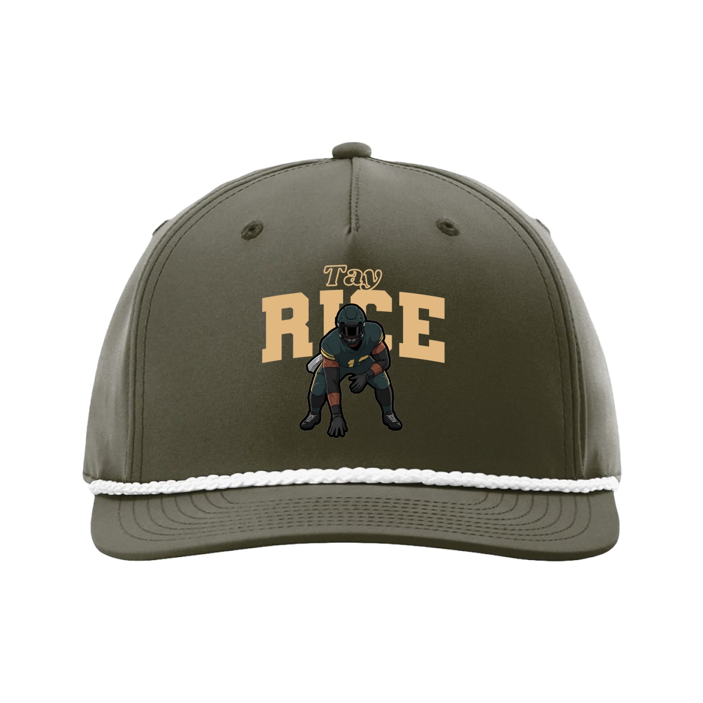 Five-Panel Classic Rope Cap — Name Arch in Green