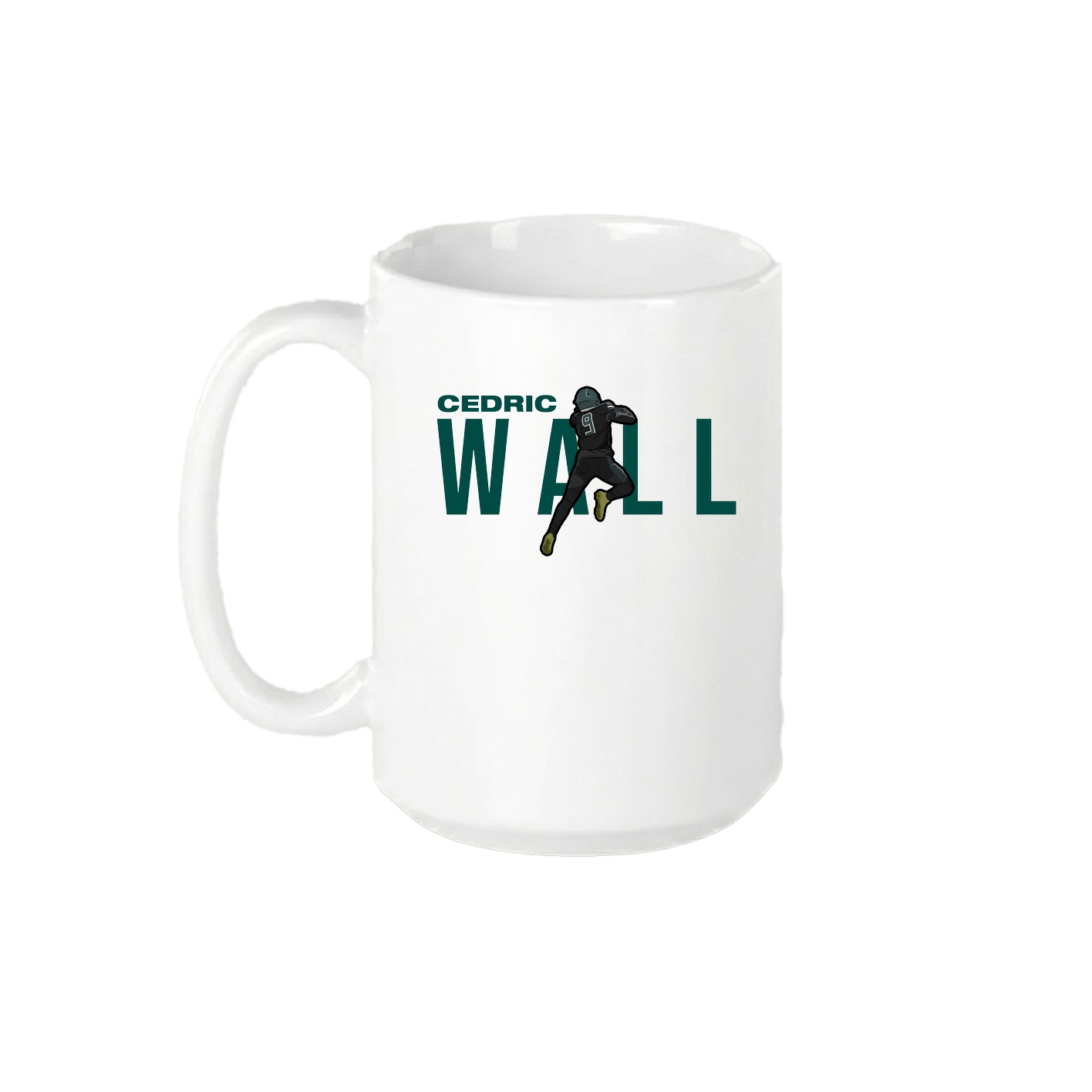 15oz Coffee Mug — Player Name in White