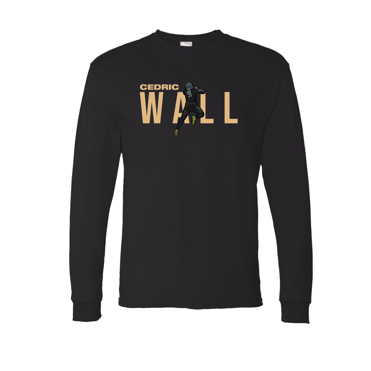 Long Sleeve Tee — Player Name in Black