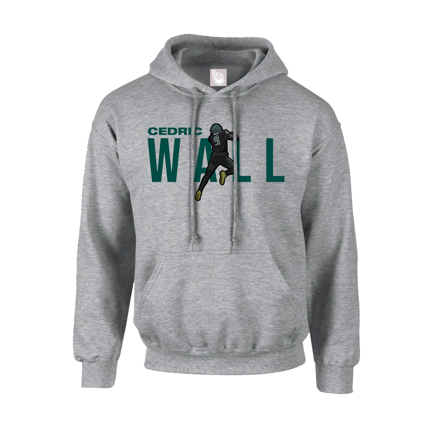 Youth Hoodie — Player Name in Grey