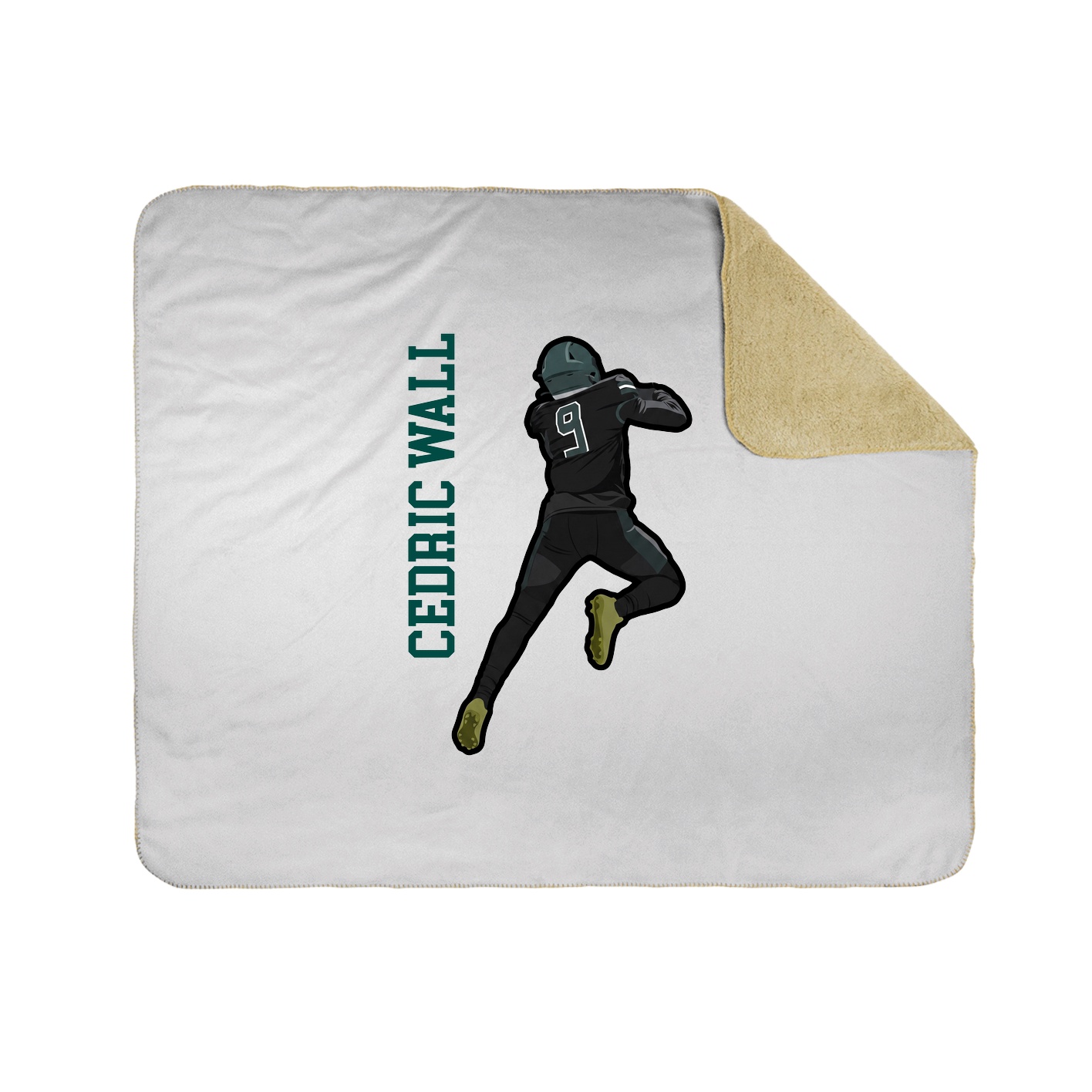 Throw Blanket — Name Vertical in White