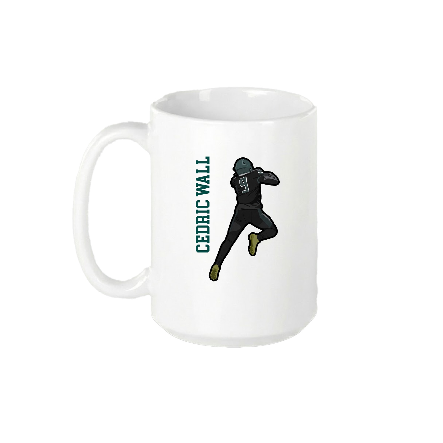 15oz Coffee Mug — Name Vertical in White