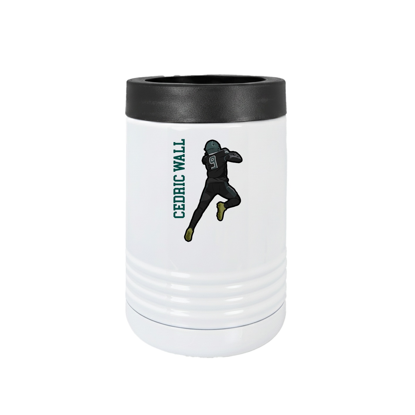 Beverage Holder — Name Vertical in White