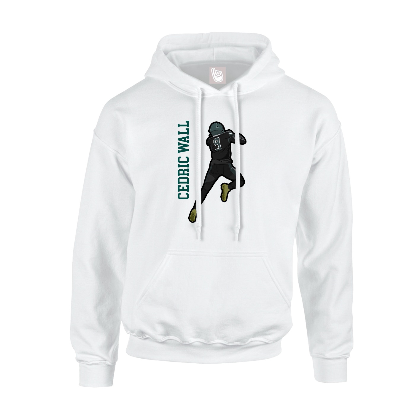 Hoodie — Name Vertical in White