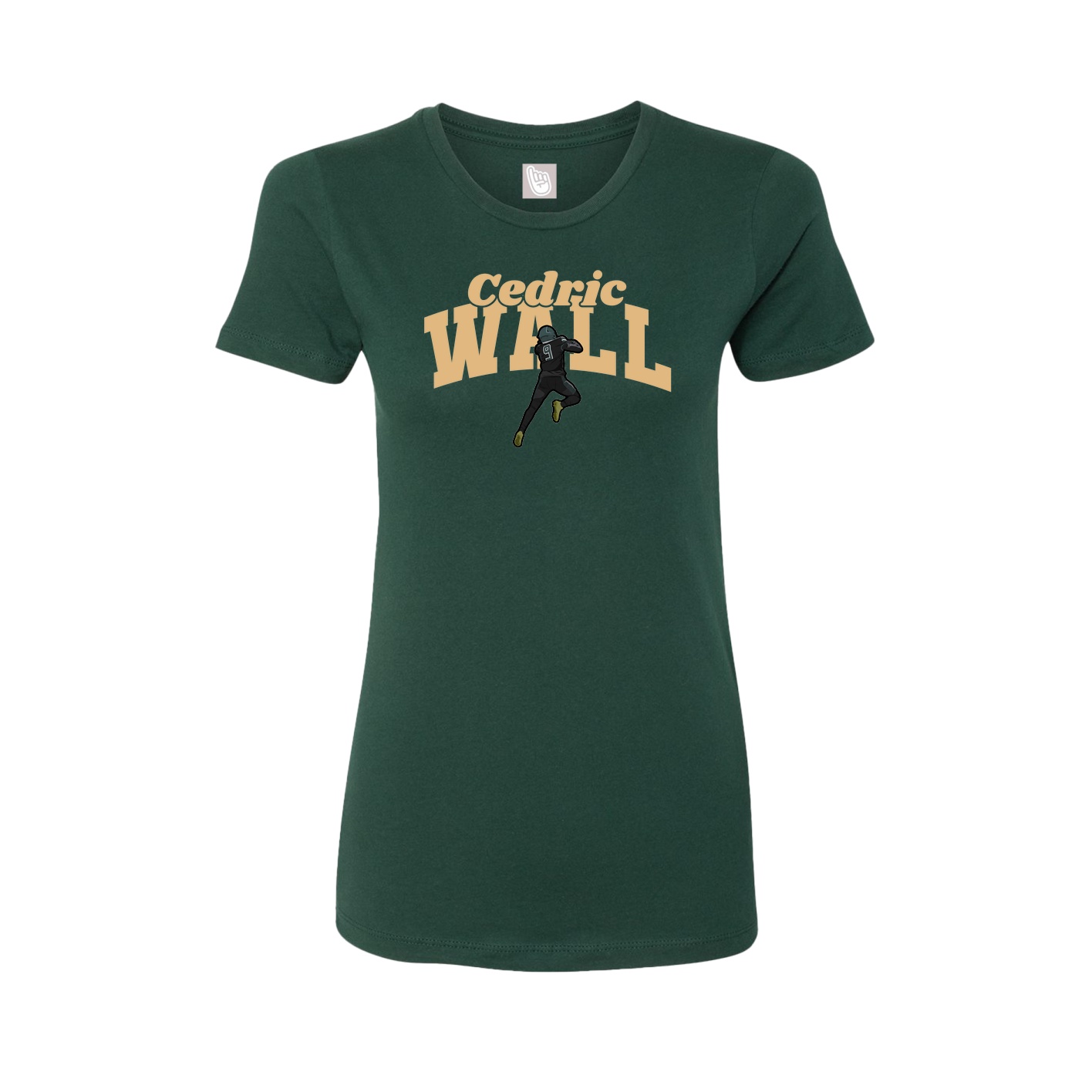 Fitted Women's Tee — Signature Arch in Green