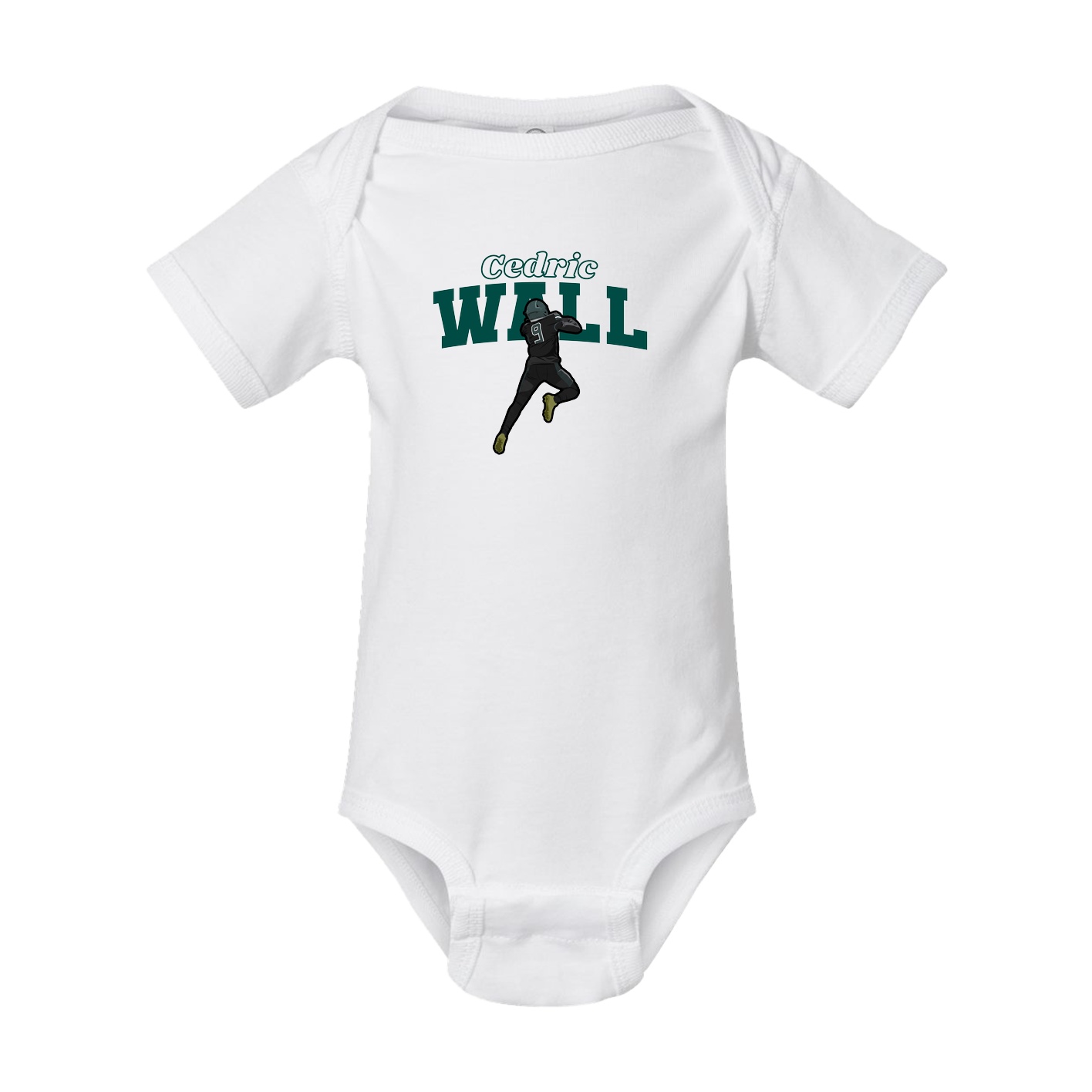 Baby Onesie — Name Arch in White