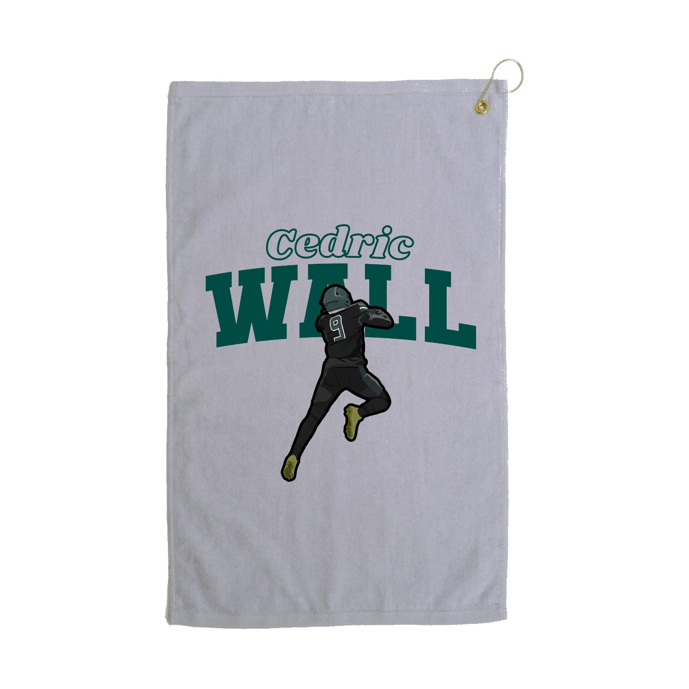 Golf Towel — Name Arch in Grey