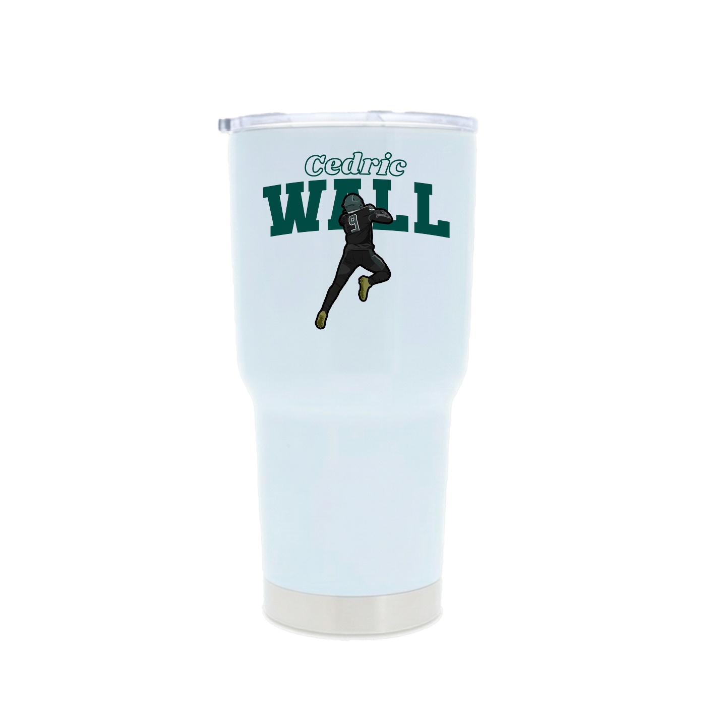 30oz Stainless Steel Tumbler — Name Arch in White