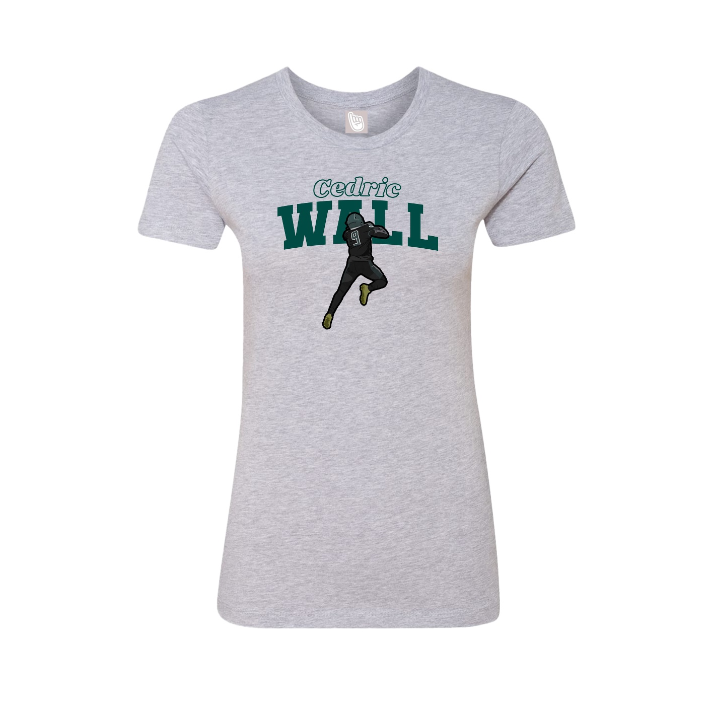 Fitted Women's Tee — Name Arch in Grey