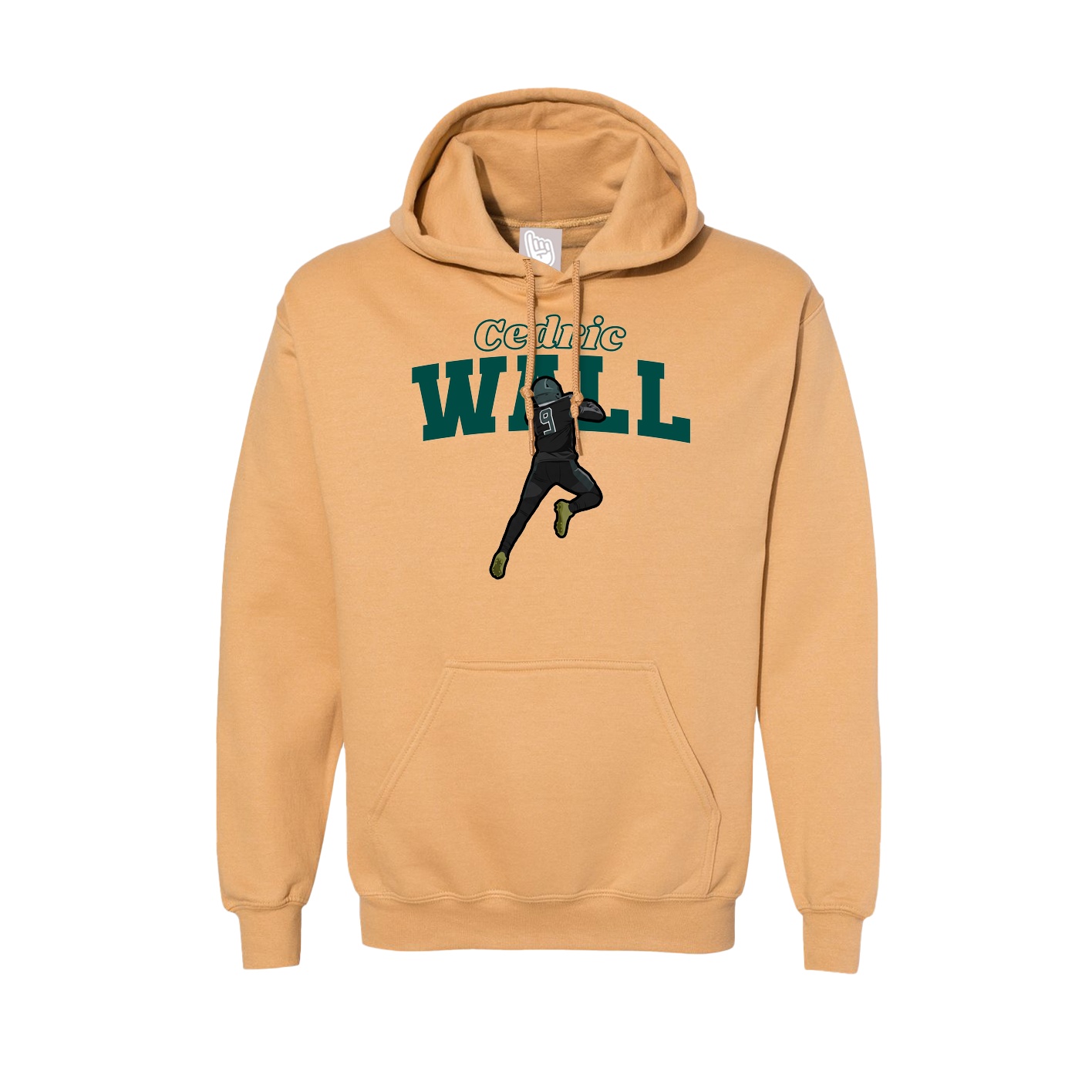 Hoodie — Name Arch in Vegas Gold