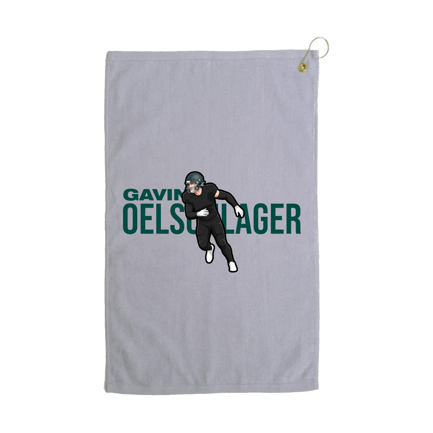 Golf Towel — Player Name in Grey
