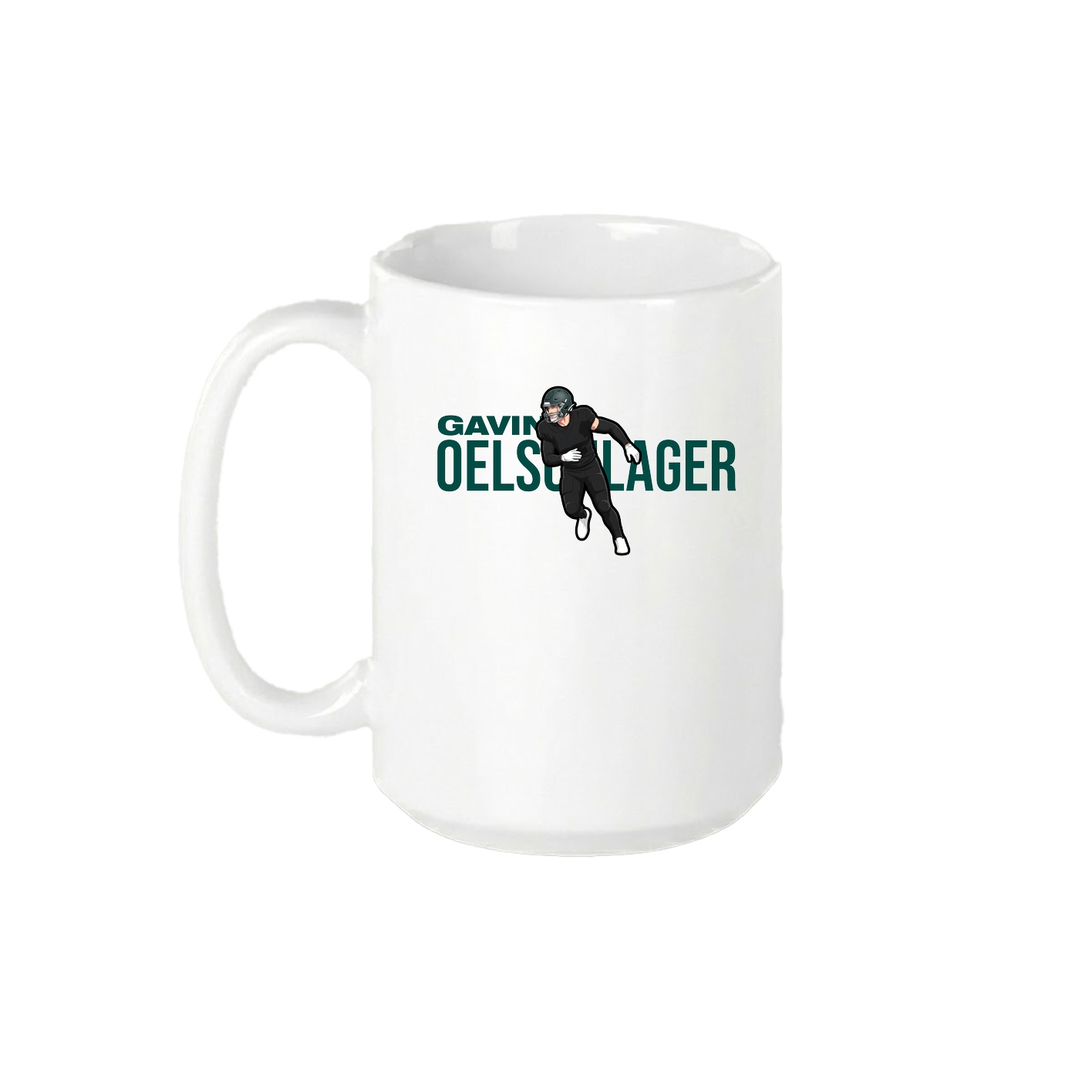 15oz Coffee Mug — Player Name in White