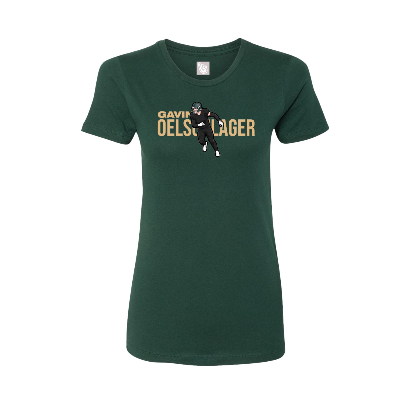 Fitted Women's Tee — Player Name in Green