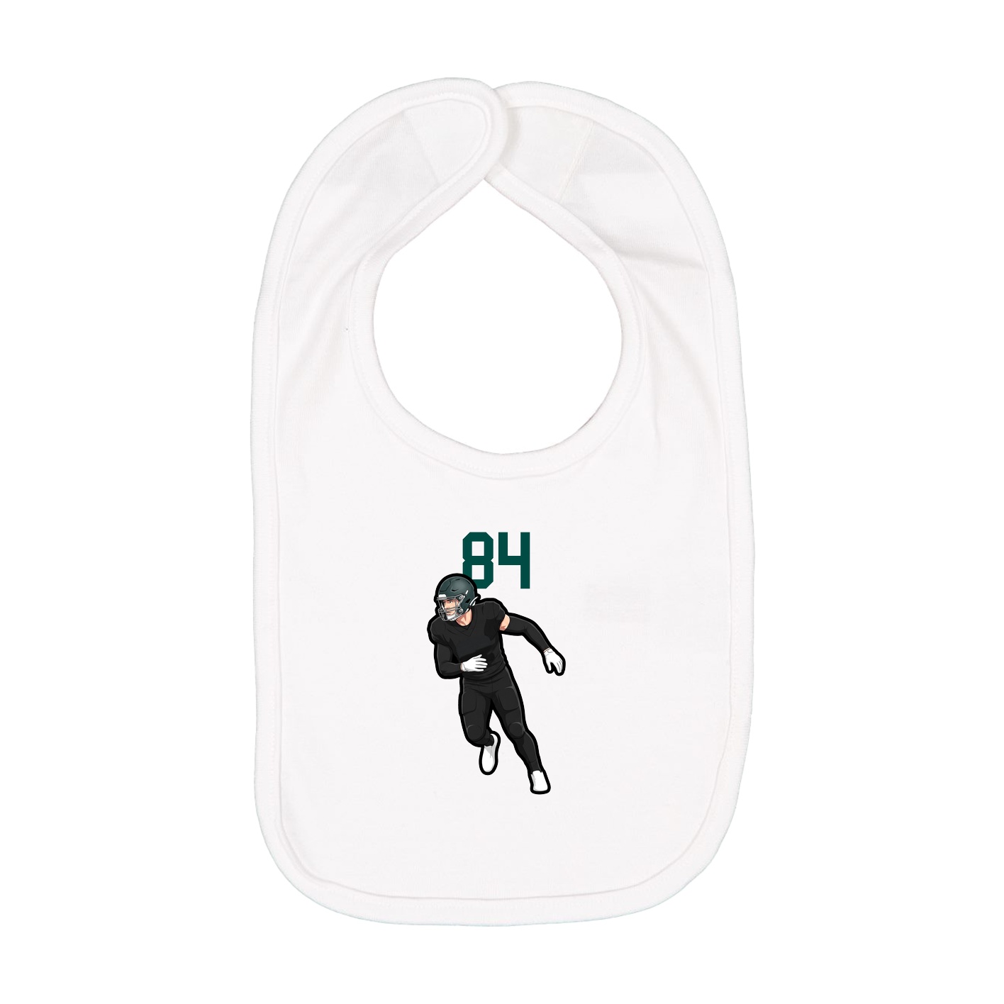Infant Bib — Number Top in White