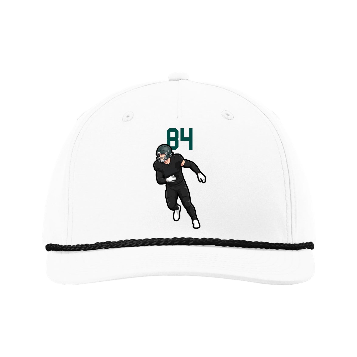 Five-Panel Classic Rope Cap — Number Top in White
