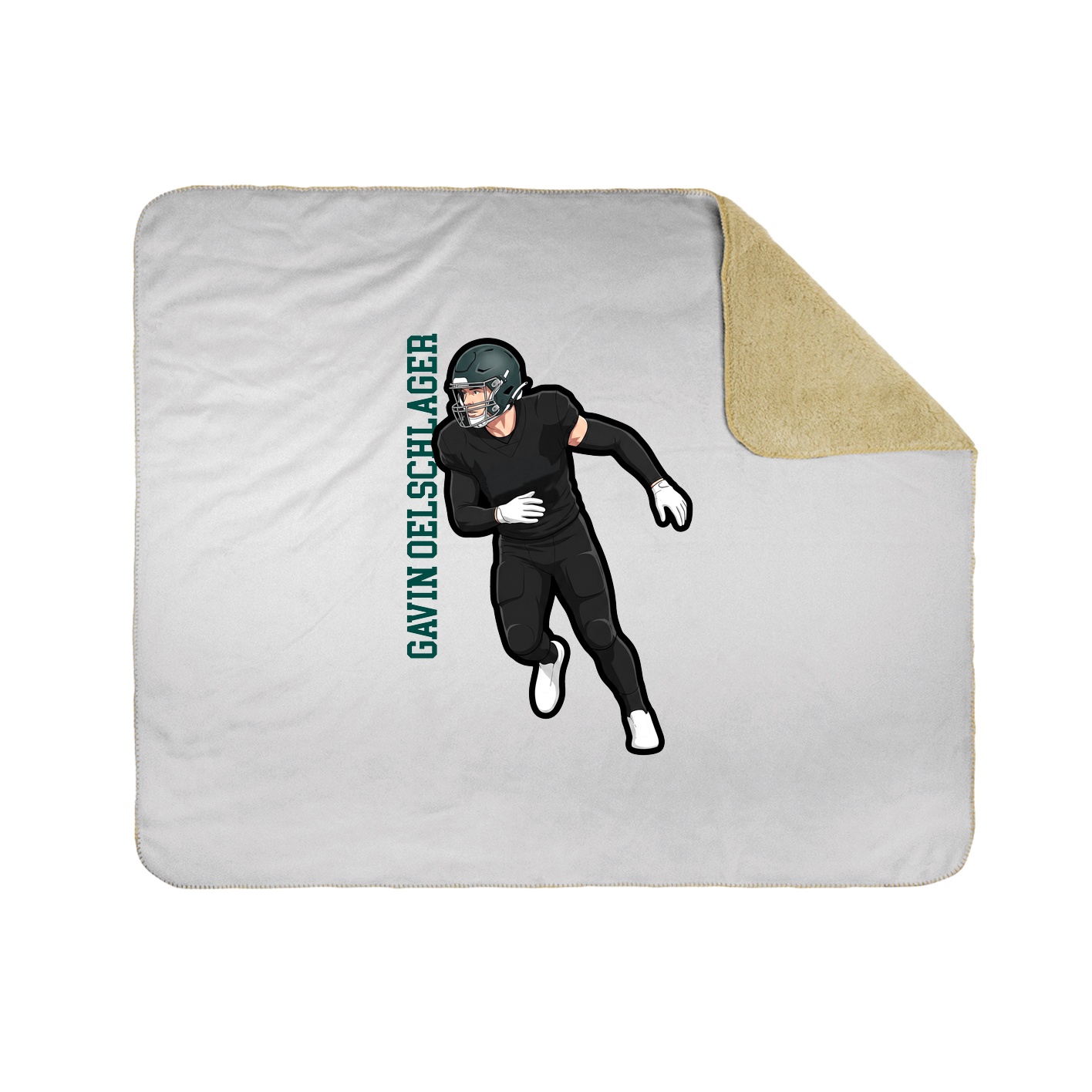 Throw Blanket — Name Vertical in White