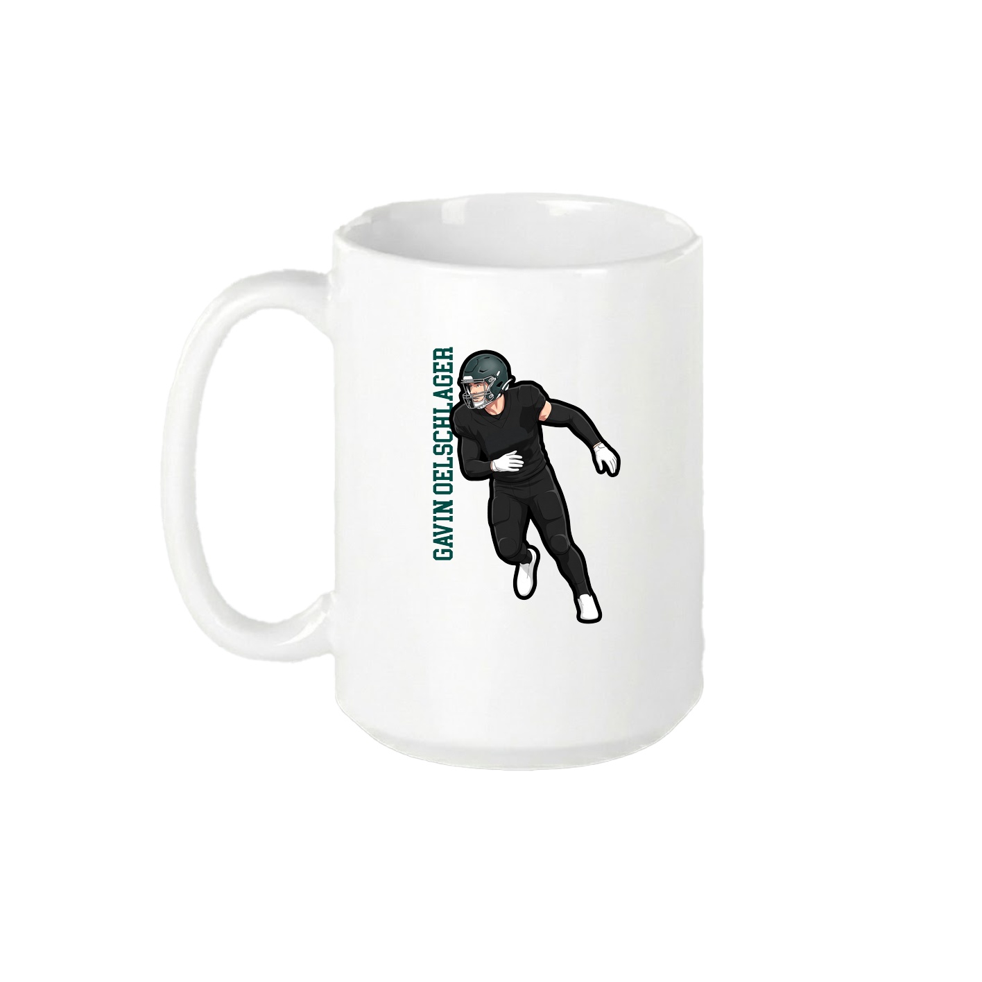 15oz Coffee Mug — Name Vertical in White