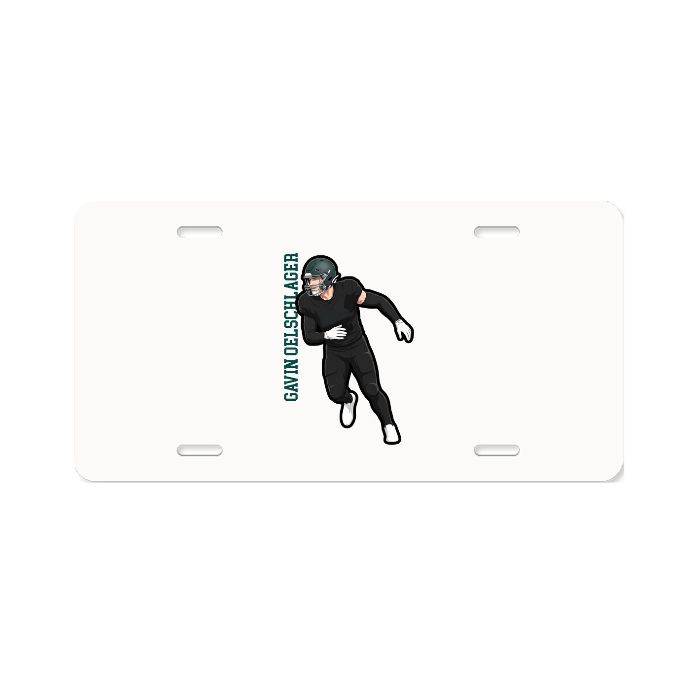 License Plate — Name Vertical in Classic