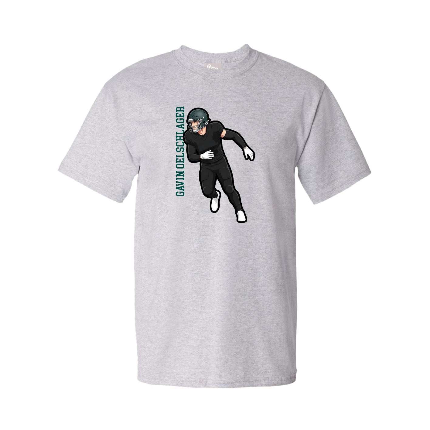 Tee — Name Vertical in Grey