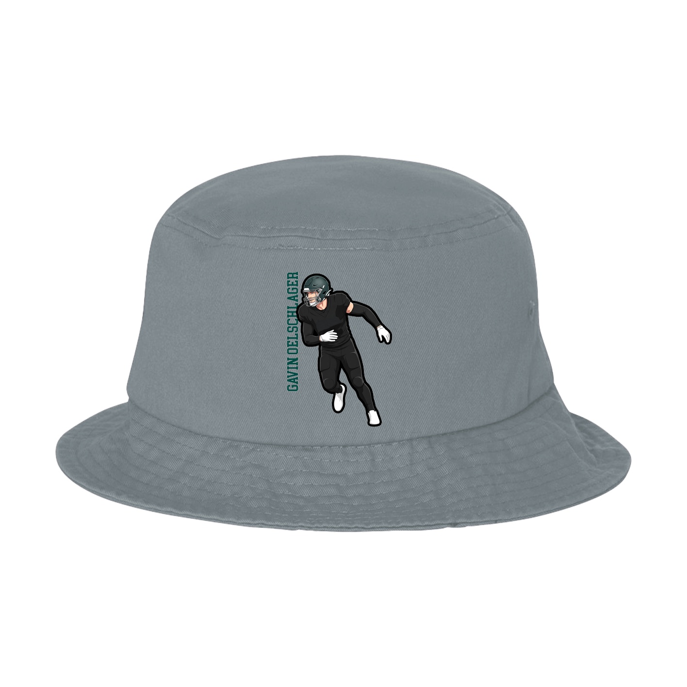 Bucket Cap — Name Vertical in Grey
