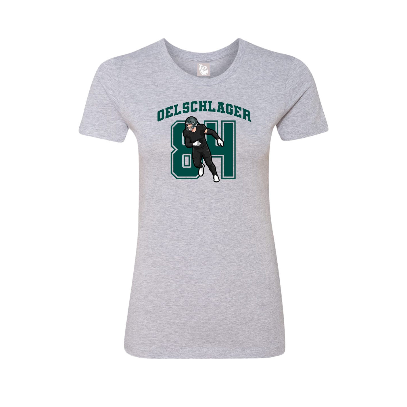 Fitted Women's Tee — Number in Grey