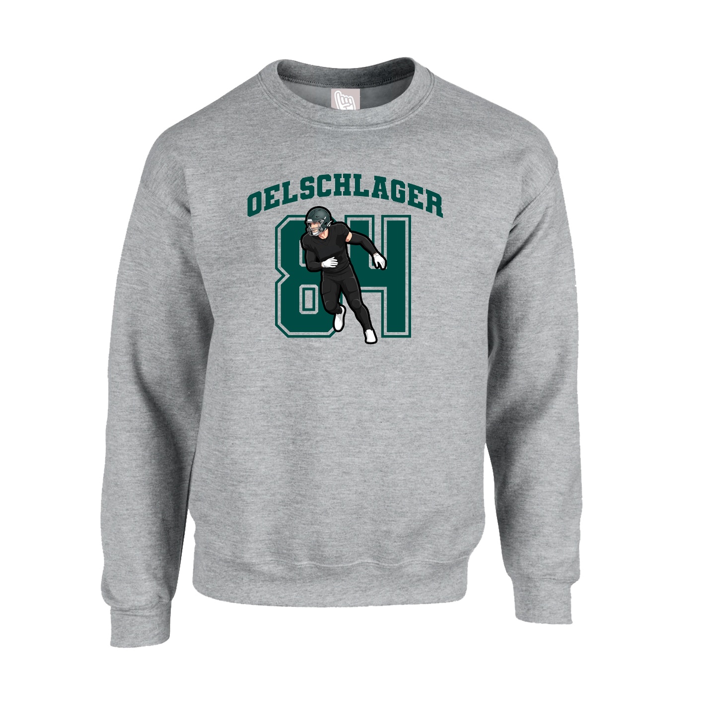 Fleece Crew — Number in Grey