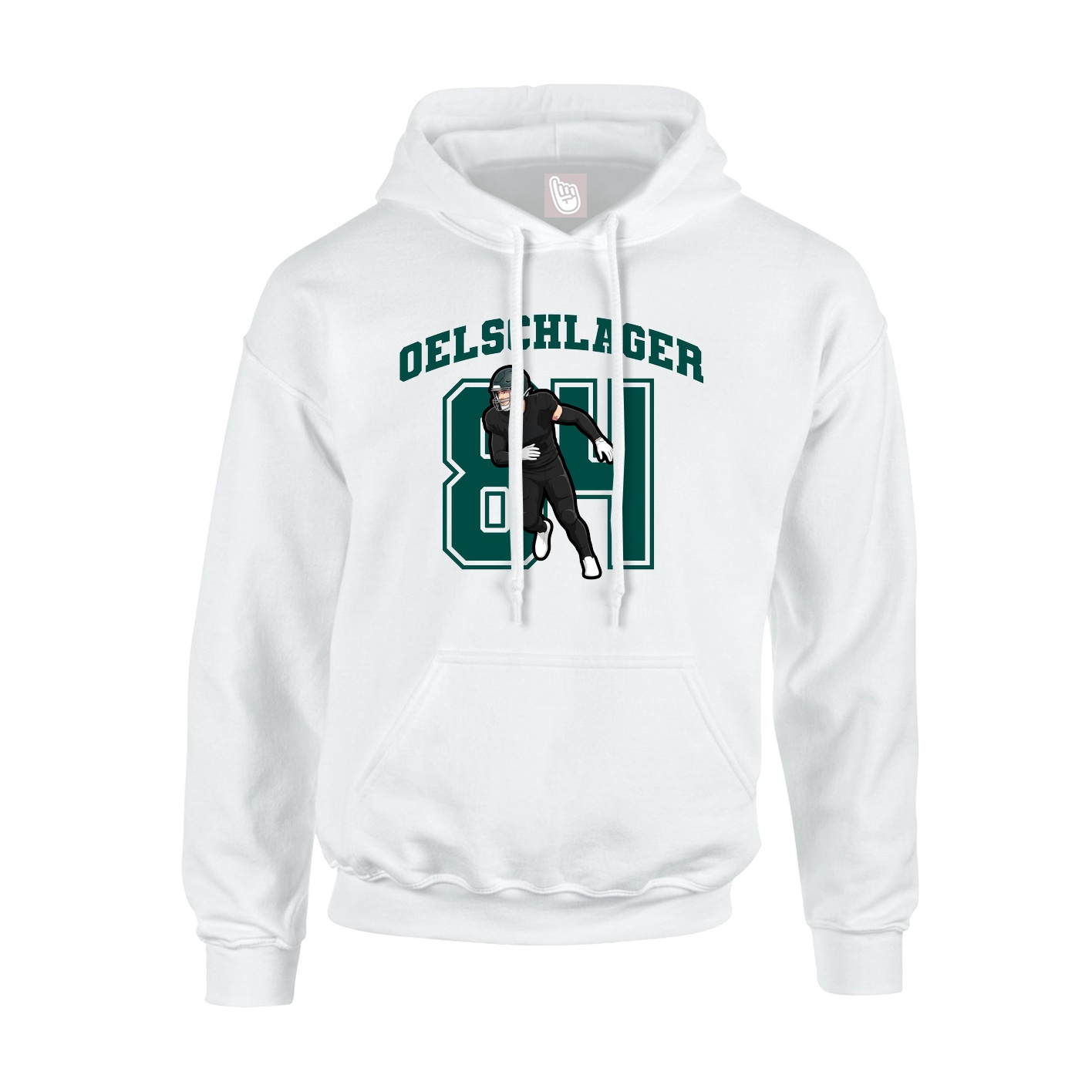 Youth Hoodie — Number in White