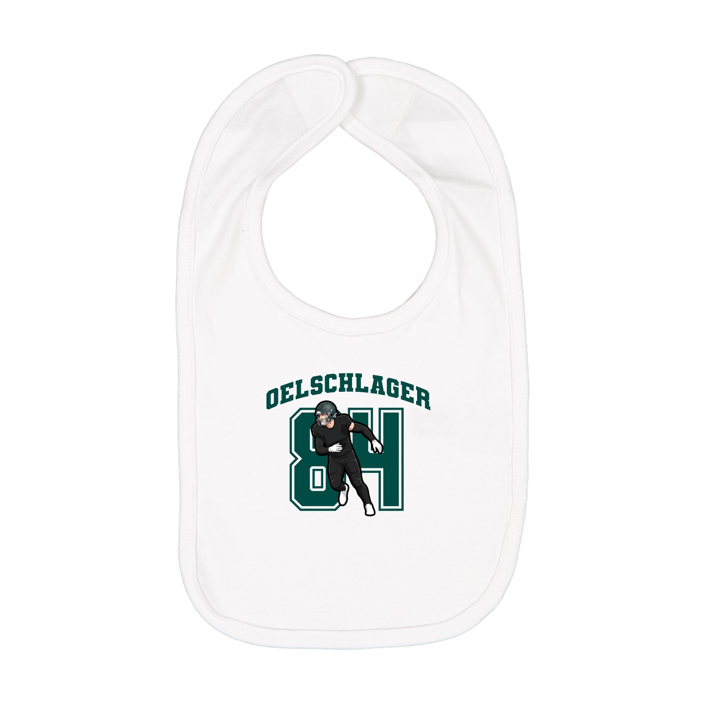 Infant Bib — Number in White