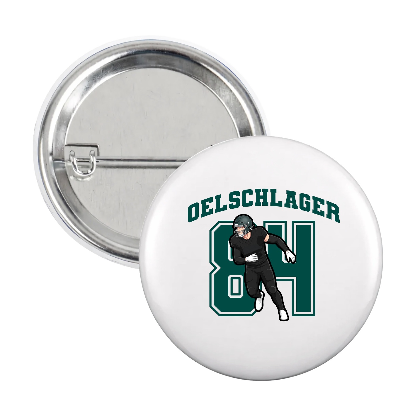 Game Day Button — Number in White
