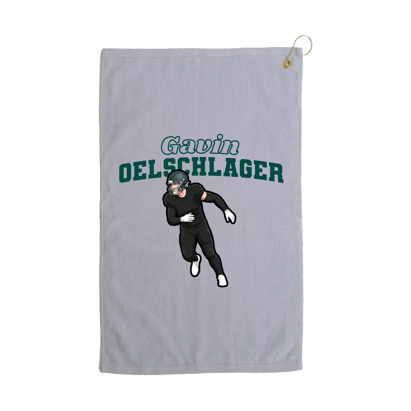 Golf Towel — Name Arch in Grey