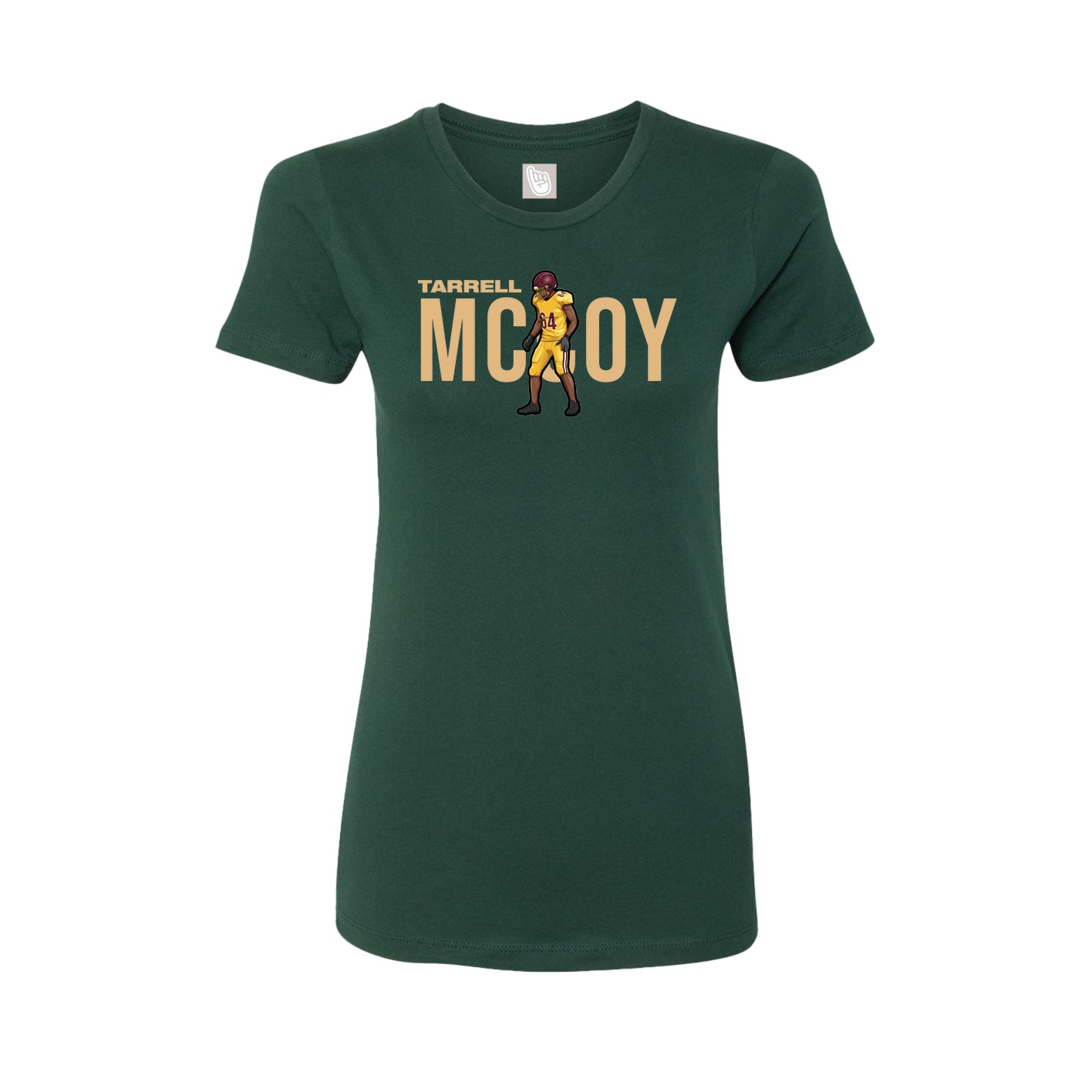 Fitted Women's Tee — Player Name in Green