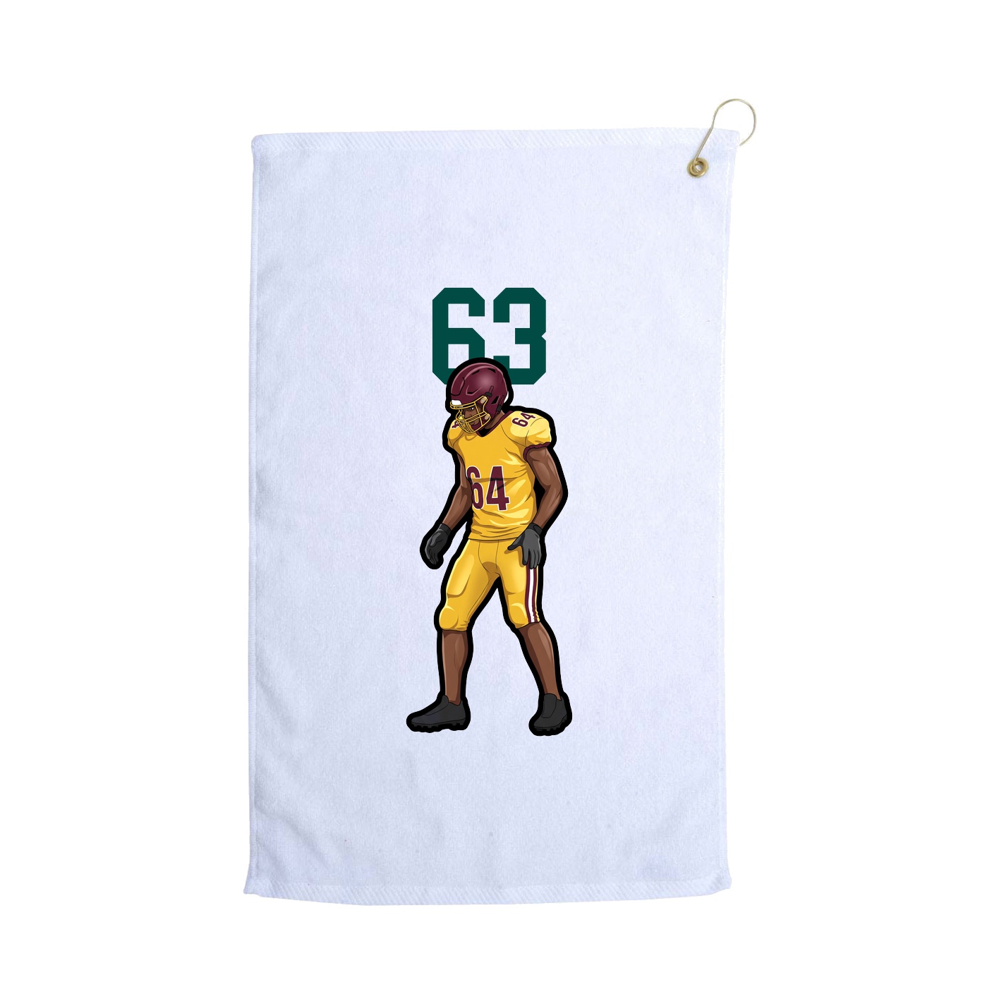 Golf Towel — Number Top in White