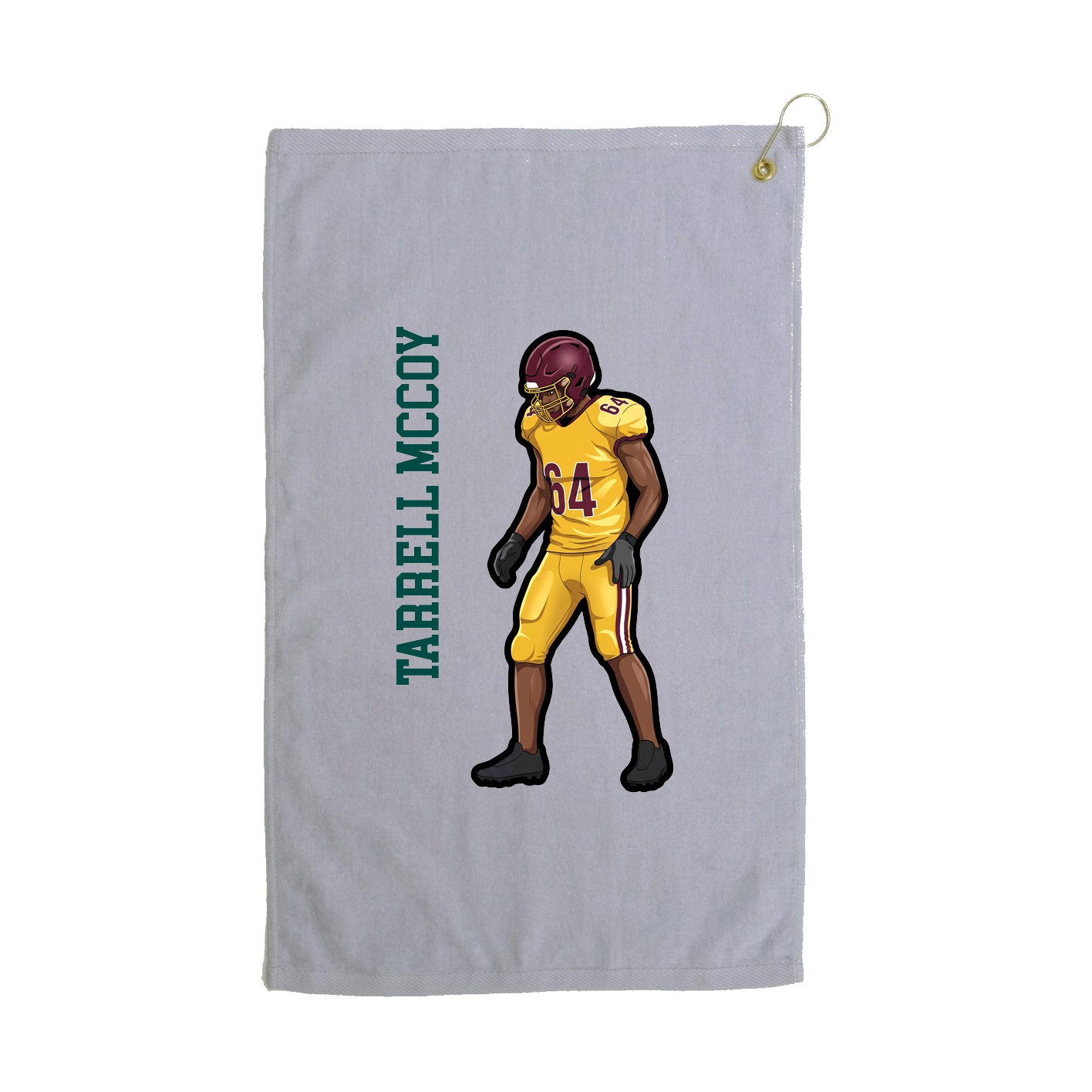 Golf Towel — Name Vertical in Grey